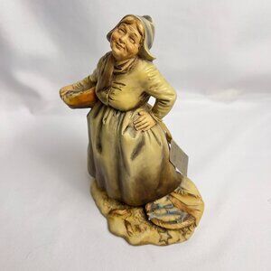 Antonio Borsato Vintage Italian Fisherman's Wife Hand-Painted Figurine Milan